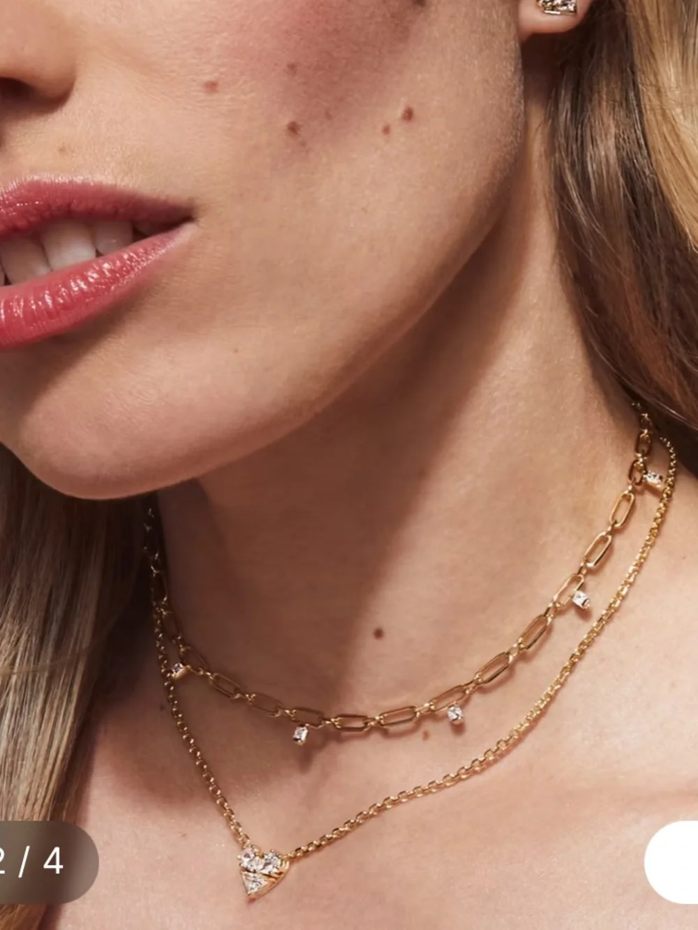 Kendra Scott Celia gold crystal chain necklace in white cz